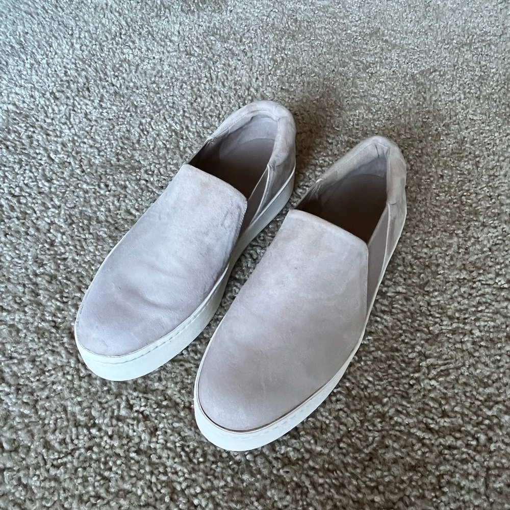 Vince Warren Platform sneakers. Size 8.5 Nubuck leather stone grey.  Like new.